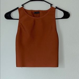 Burnt orange fitted crop top